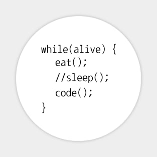 Eat Sleep Code While Loop Programming Funny Magnet